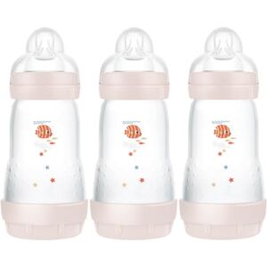 Fb0503u MAM Easy Start Self Sterilising Anti-Colic Bottle Pack of 3 (3 x 260 ml), MAM Baby Bottles with Medium Flow Teats Size 2, Newborn Essentials, Seashell (Designs May Vary)