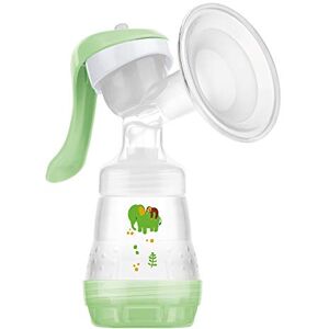 MAM Manual Breast Pump, Portable Breast Pump with Easy Start Anti-Colic Baby Bottle, 1Count, Green, One Size