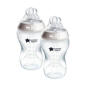 422737 Tommee Tippee Natural Start Anti-Colic Baby Bottle, 340ml, 3+ months, Medium Flow Breast-Like Teat for a Natural Latch, Anti-Colic Valve, Self-Sterilising, Pack of 2