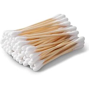 Mnvd Bamboo Cotton Buds Cotton Swab Ear Buds Cotton Wool Buds Bam Buds Ear Cotton Puff Safety Cotton Buds Wooden Earbuds Makeup Cleaning Buds Ear Cleaning Buds Safety Ear Cotton Double Swabs (Pack of 200)