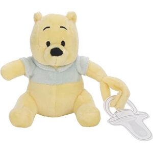 Disney Winnie The Pooh Yellow and Aqua Plush Buddy Pacifier Holder