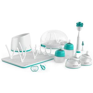 Nanobébé Nanobebe Baby Bottle Ultimate Feeding and Cleaning Set, for Breast Milk and Formula, Cleaning and Soothing Essentials, Baby Shower Registry Gift, for Newborn, Infant and Baby - Teal