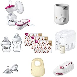 Tommee Tippee  Complete Breastfeeding Kit - Made for Me Electric Breast Pump, Baby Bottle and Food Warmer and Breastfeeding Accessories