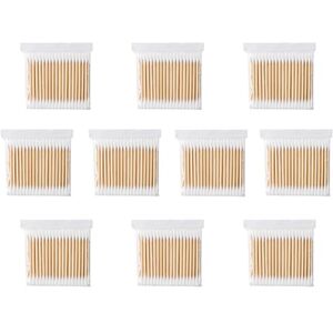 Weddflower Cotton Buds Cotton Stick Double Ended 1000PCS Cotton Swab Wooden Bamboo Cotton Buds for Make Up Travel Ears Cleaning Pets