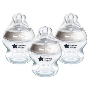 422718 Tommee Tippee Natural Start Anti-Colic Baby Bottle, 150 ml, 0+ months, Slow Flow Breast-Like Teat for a Natural Latch, Anti-Colic Valve, Self-Sterilising, Pack of 3