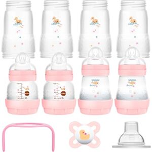 MAM Easy Start Self Sterilising Anti Colic Starter Set Girls Rose-Beige, Newborn Bottle Set and Soother, Newborn Essentials