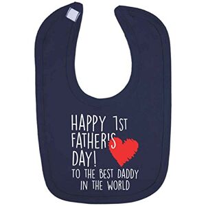 Funky Gifts Navy Happy 1st Father's Day to The Best Daddy in The World Baby Bib