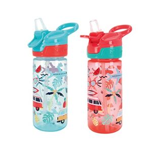 048526890484 Nuby Super Quench Water Bottle-No Spill Active Toddler Sippy Cup 540ml/19oz Carry Handle Freeflow Dishwasher, Steriliser Safe Suitable Beaker for 18 Months Plus (Tropical, Pack of 2)