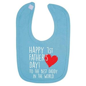 Funky Gifts Turquoise Happy 1st Father's Day to The Best Daddy in The World Baby Bib