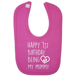 Funky Gifts Pink Happy 1st Birthday Being My Mummy Baby Bib