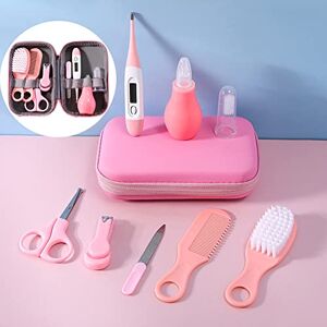 Lyeaa 8pcs/Set Baby Care Kit, Portable Healthcare Groong Set Newborn Care Kit Thermometer Nail Scisso C Groong Co Brush Nose irator Cleaner Toddler Baby Int Child Healthcare