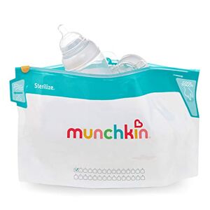 01174103 Munchkin Cool Touch Microwave Steriliser Bags, Baby Bottle Teat & Dummy Steriliser, 6 Reusable Cold Water Sterilising Unit Alternative, Baby Essentials, Newborn Essential Mini Travel