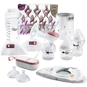 423652 Tommee Tippee Complete Breastfeeding Kit, Single Electric Breast Pump, Food and Bottle Warmer, Baby Bottles, Breast Pads and Milk Storage Bags