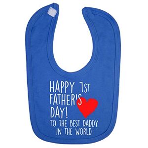 Funky Gifts Royal Blue Happy 1st Father's Day to The Best Daddy in The World Baby Bib