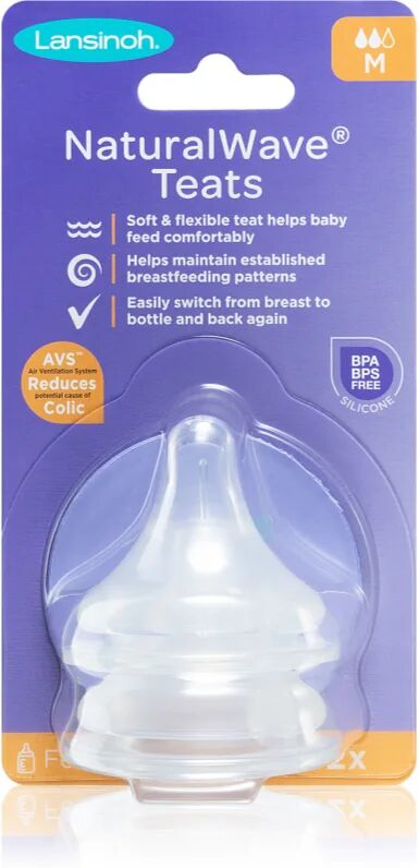 Lansinoh NaturalWave baby bottle teat Medium 2 pc