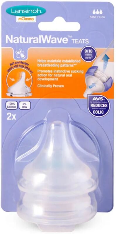 Lansinoh NaturalWave baby bottle teat Fast 2 pc