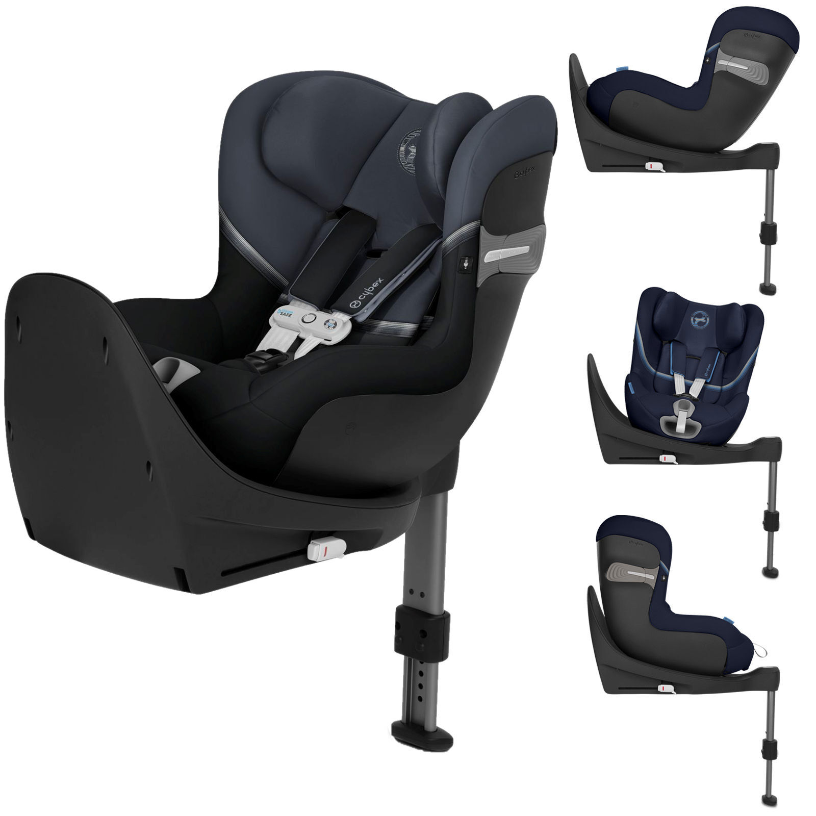 Cybex Sirona S i-Size 360 Spin ISOFIX Car Seat (inc Base) With Sensorsafe - Granite Black