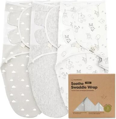 KeaBabies 3pk Baby Swaddle Sleep Sacks with Zipper, Newborn Swaddle Sack 0-3 Months, Wearable Blanket Baby, Infant Unisex, Grey