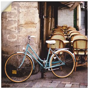 Artland Wandfolie »Fahrrad am Café«, Fahrräder, (1 St.), selbstklebend braun Größe