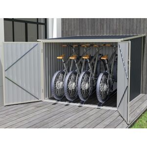 Vente-unique.ch Metall-Fahrradunterstand aus verzinktem Stahl - Anthrazitgrau - 4 m² für 4 Fahrräder - NIKI