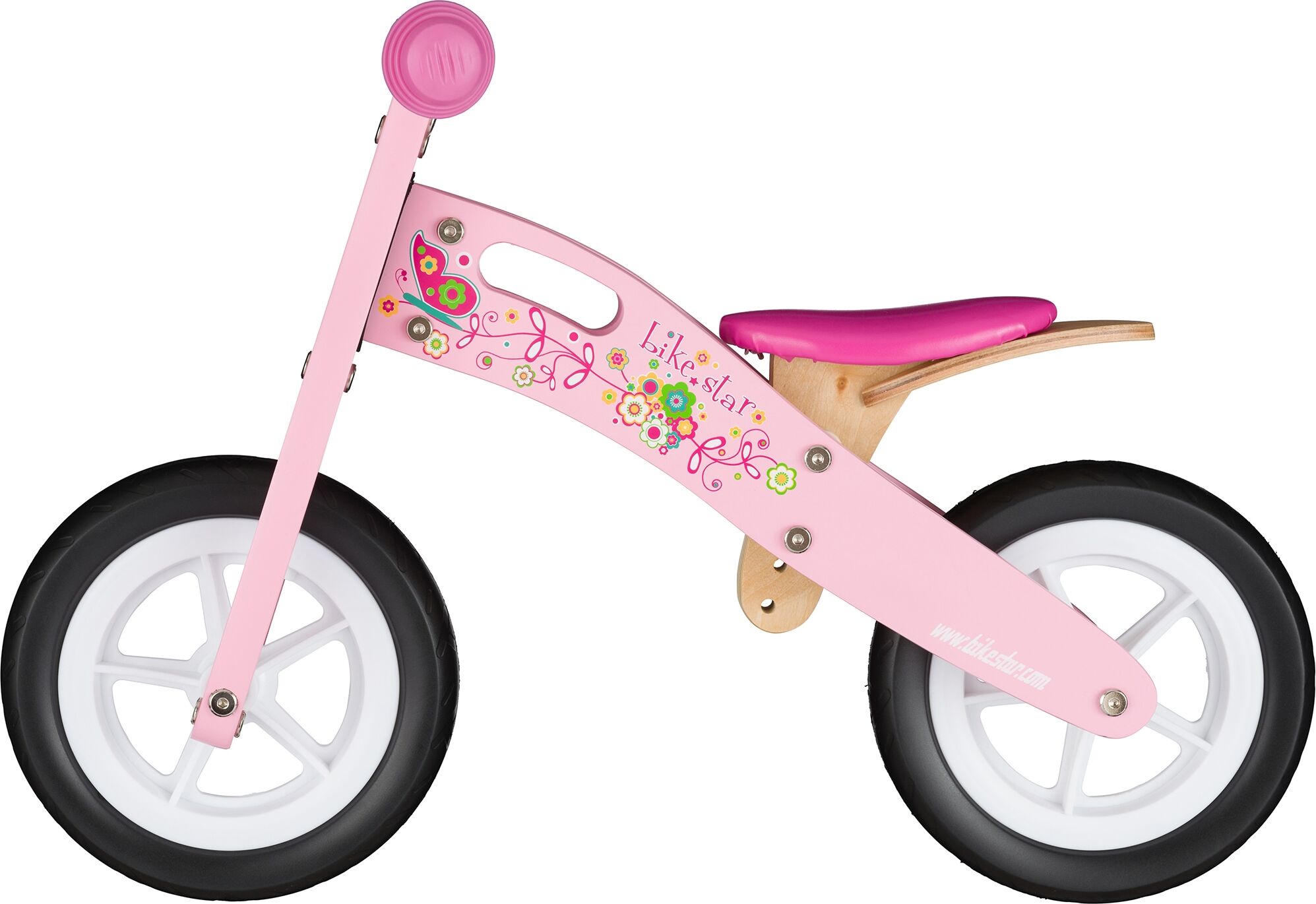 Bikestar Laufrad »Holz« Floral Pink