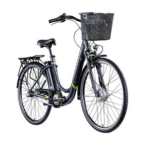 Zündapp E-Bike City Z510 700c Damen 28 Zoll RH 48cm 3-Gang 374 Wh grau grün