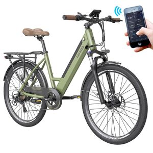 Gb Market Fafrees F26 Pro 26'' City-E-Bike Mit Tiefem Einstieg, 250-W-Motor, 25 Km/h, 36 V, 10 Ah, Integrierter, Herausnehmbarer Akku, Shimano 7 Speedgreen