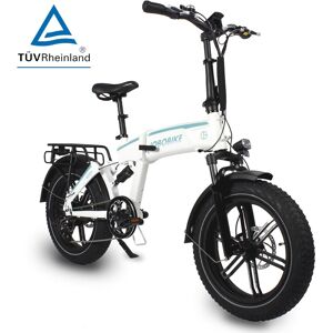 JOBOBIKE, Eddy vollgefedertes E-Bike, 20 Zoll Fat-Reifen, 250 W Motor, weiß - versch. Farben