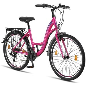 Licorne Bike Stella Premium City Bike 20,24,26 und 28 Zoll Fahrrad für Mädchen Herren und Damen 21 Gang (6 Gang bei 20 Zoll) Holland Citybike