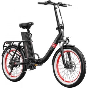 ONESPORT OT16-2 Faltbares Elektrofahrrad, 250W Motor, 48V 17Ah Batterie, 20*3.0 Zoll Reifen - Schwarz Rot