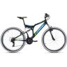 Mountainbike KS CYCLING "Zodiac" Fahrräder Gr. 48 cm, 26 Zoll (66,04 cm), schwarz (schwarz, grün) Full Suspension