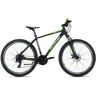 Mountainbike KS CYCLING "Morzine" Fahrräder Gr. 53 cm, 27,5 Zoll (69,85 cm), schwarz (schwarz, grün) Hardtail