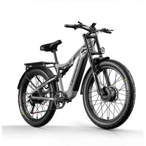 Shengmilo S600 voksen 2000W elektrisk cykel dobbeltdrevsmotor, 17.5Ah SAMSUNG batteri, mountainbike, batterilevetid 50-80 km, mat grå