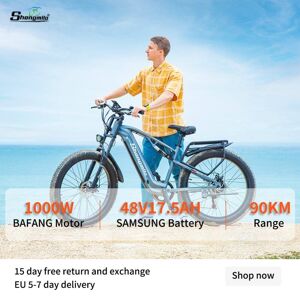 Shengmilo MX05 Fuld suspension elektrisk mountainbike BAFANG 1000W motor 48V 17.5AH SAMSUNG batteri elektrisk cykel