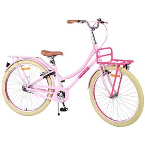 Volare - børnecykel - fremragende 26 tommer lyserød - dobbelte håndbremser med pakkeholder foran