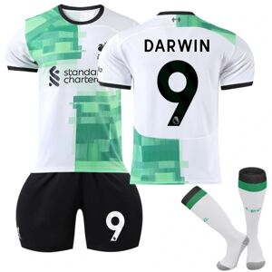 2023-2024 Liverpool Udebane børne fodboldtrøjesæt nr. 9 Darwin Núñez 24