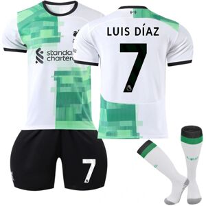 2023-2024 Liverpool Udebane børne fodboldtrøjesæt nr. 7 Luis Diaz 22