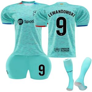 2023-2024 Barcelona Udebane børne fodboldtrøje nr. 9 Lewandowski 26