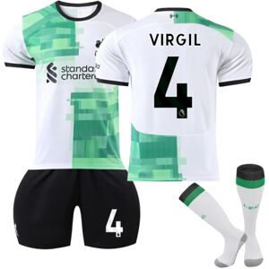 2023-2024 Liverpool Udebane børne fodboldtrøjesæt nr. 4 VIRGIL Y 22