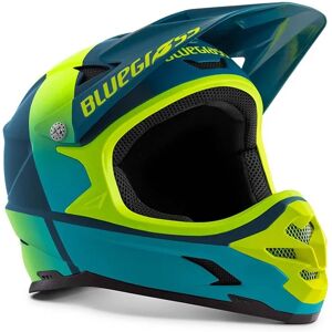 Bluegrass Intox Fullface Hjelm, Petrol Blue/fluo Yellow, L/58-60cm - Blå / Gul - Bmx Hjelm