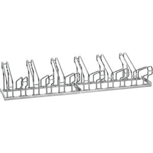 eurokraft pro Aparcamiento de bicicletas, arco de tubo de acero de 18 mm, colocación de la bicicleta por dos lados, galvanizado al horno, 12 plazas