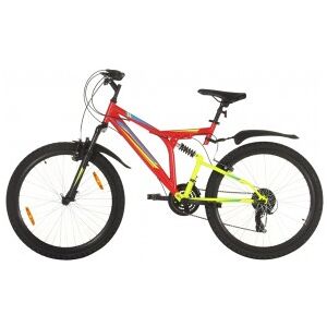 vidaXL Bicicleta Montaña 21 Velocidades 26 Pulgadas Rueda 49 Cm Rojo