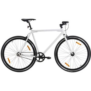 vidaXL Bicicleta de piñón fijo blanco y negro 700c 59 cm