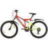 vidaXL Bicicleta montaña 21 velocidades 26 pulgadas rueda 49 cm rojo