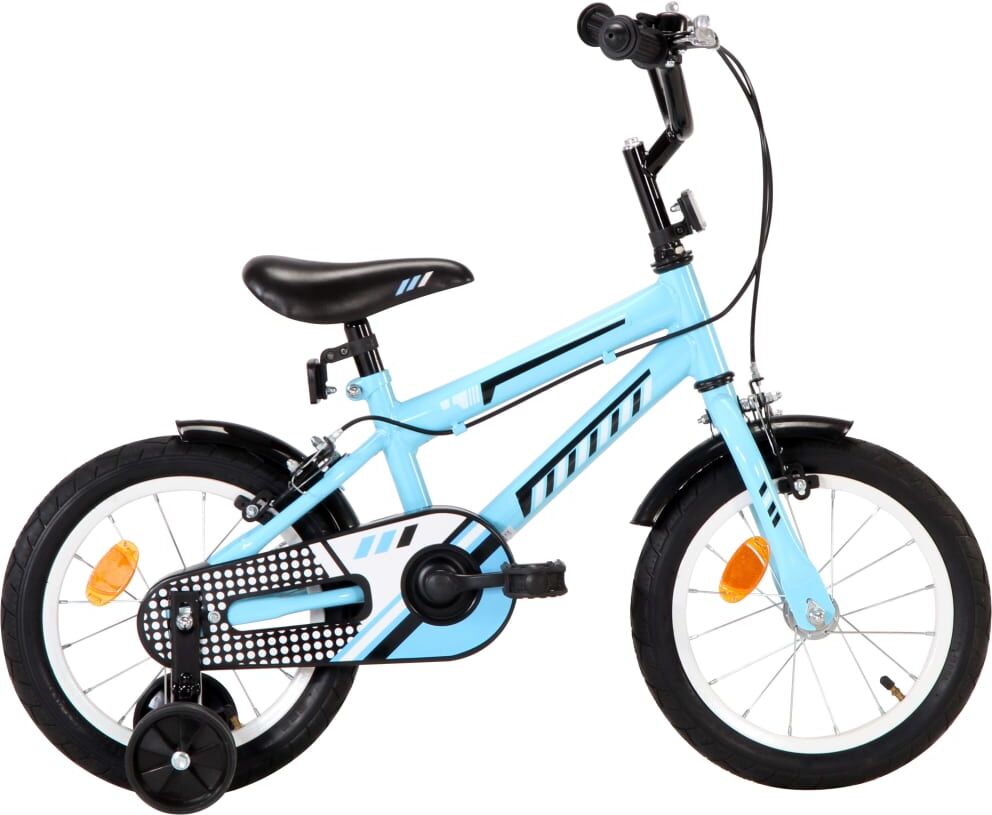 vidaXL Bicicleta infantil 14 pulgadas negro y azul