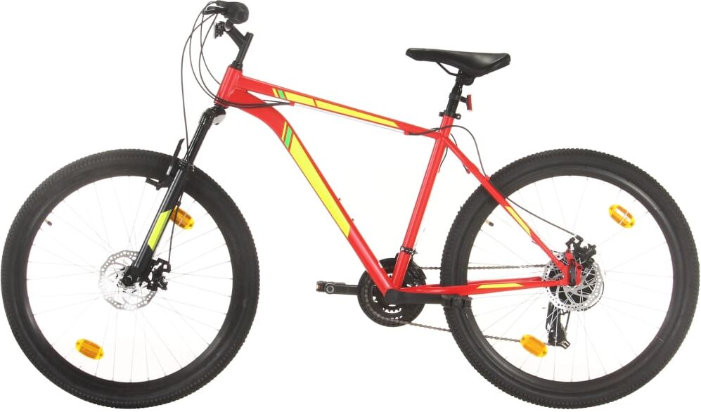 vidaXL Bicicleta de montaña 21 velocidad 27,5 pulgadas rueda 42cm rojo