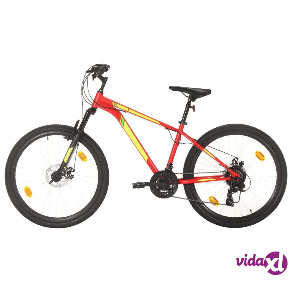 vidaXL Maastopyörä 21 vaihdetta 27,5" renkaat 38 cm runko punainen