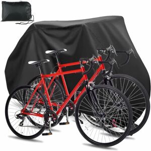 Housse vélo Extérieur,210D Oxford Tissu Housses de vélo étanche pour 2 vélos avec Serrure-Trous Sac de Rangement Boucle Coupe-Vent pour extérieur VTT vélo de Route - Publicité