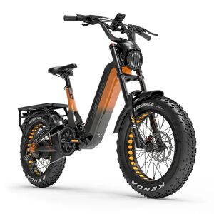 Lankeleisi RX800 Plus 1000W Cargo Fat Bike VTT Électrique 20Ah Samsung Batterie Orange - Publicité