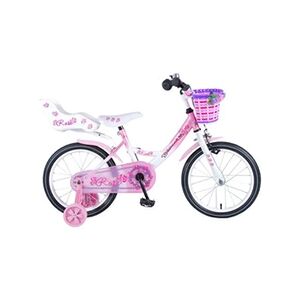 GENERIQUE Volare Rose Vélo Fille 16 pouces 25,4 cm Fille Frein à rétropédalage Blanc/Rose Vélo Fille - Publicité